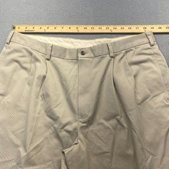 Brooks Brothers Elliot , Dress Pants Mens Size 40X32 Beige,Pleated,Cotton - Picture 4 of 9
